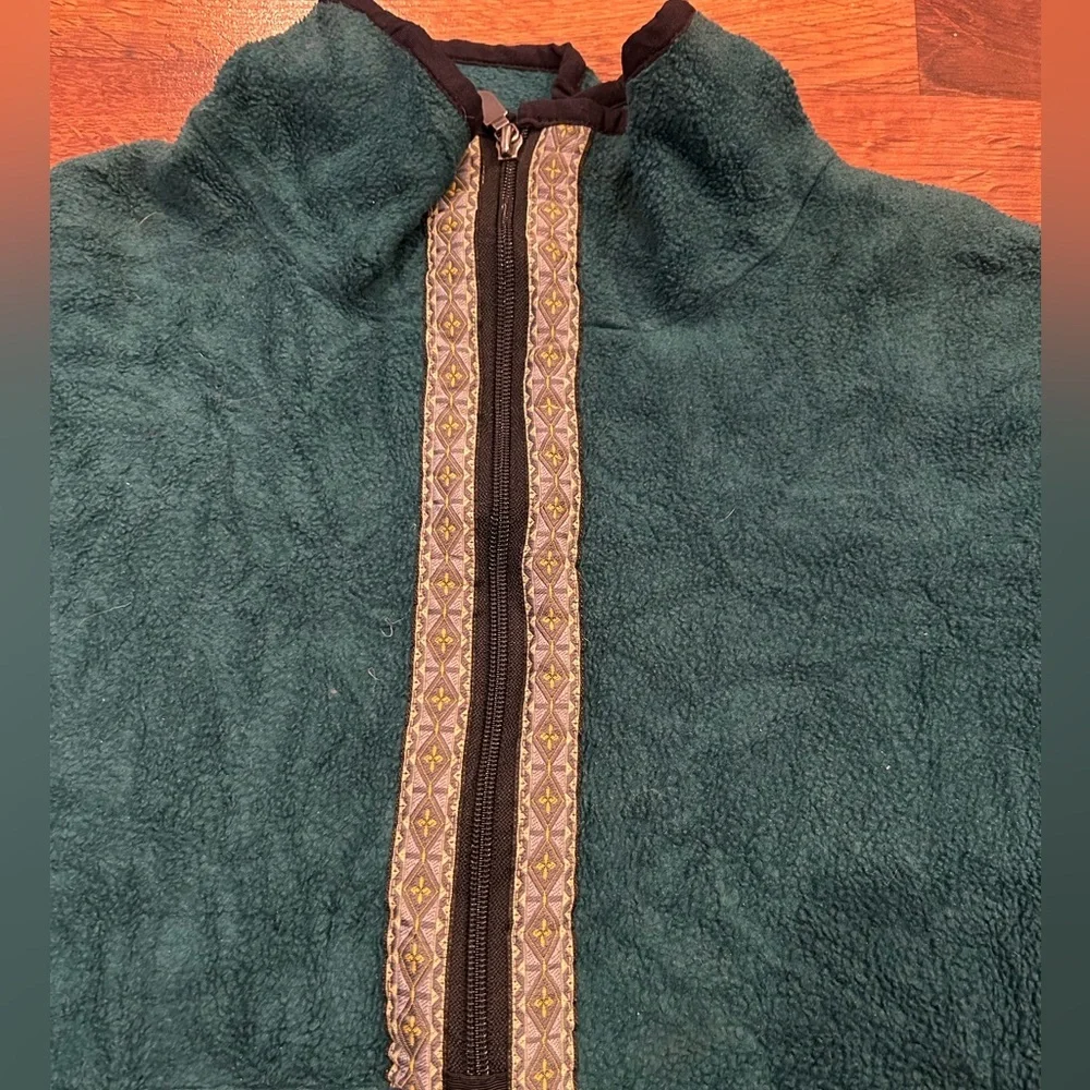 Vintage The North Face Fleece 1/4 Zip Green Pullover Men's Size Medium USA Made